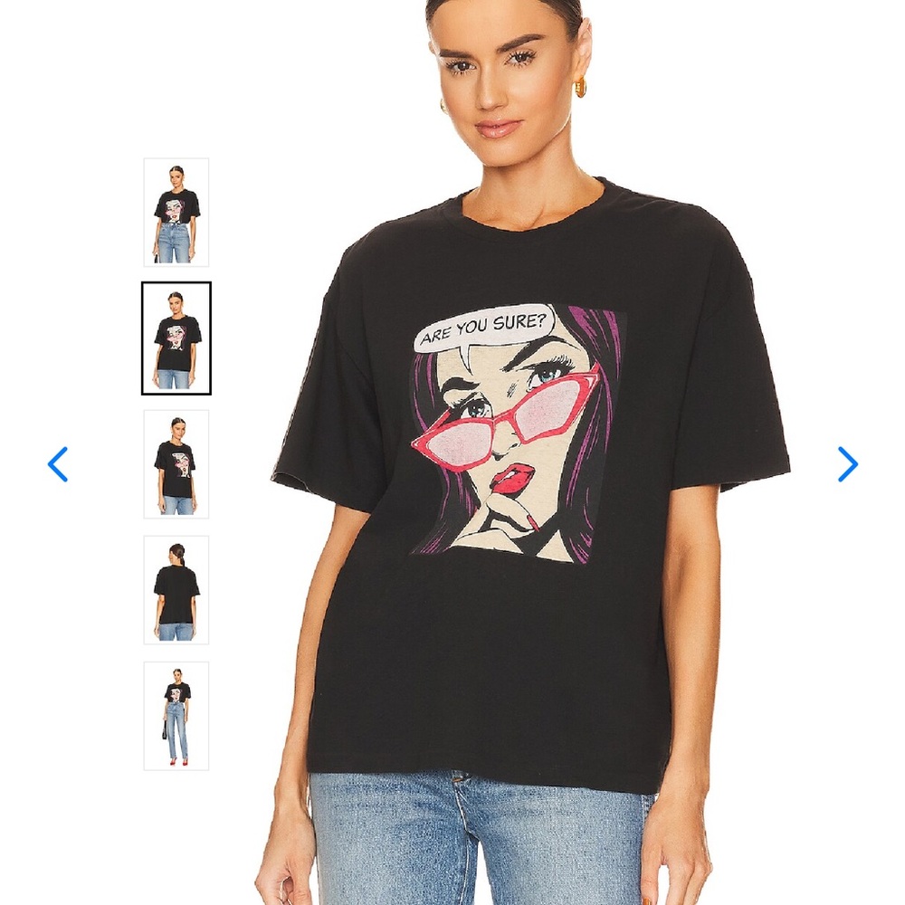 Re/Done Black Tee with Graphic Design